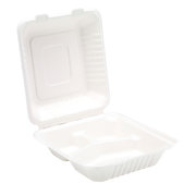 Bagasse 3 Compartment Meal Box